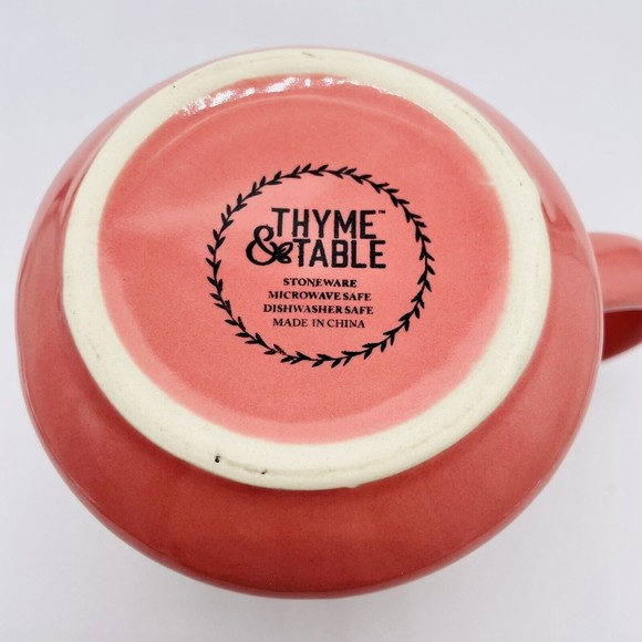 Thyme & Table Heart Coffee Mug Tea Cup Pink White Valentines Mint Condition - Picture 4 of 4